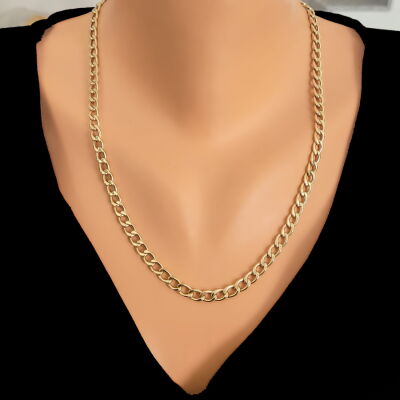 14 Ayar Altın Taşsız Gurmet Zincir Kolye - 1