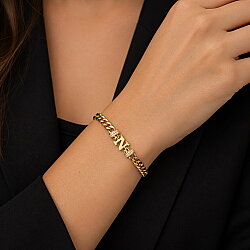 14 Ayar Altın Taşsız Harfli İnce Gurmet Zincir Kolye - 1