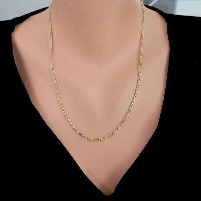 14 Ayar Altın Tilki Kuyruğu Zincir Kolye - 1