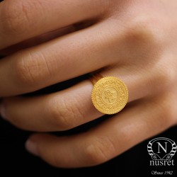 14K Gold Ottoman Coin Ring - Nusrettaki