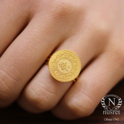 14K Gold Ottoman Coin Ring - Nusrettaki (1)