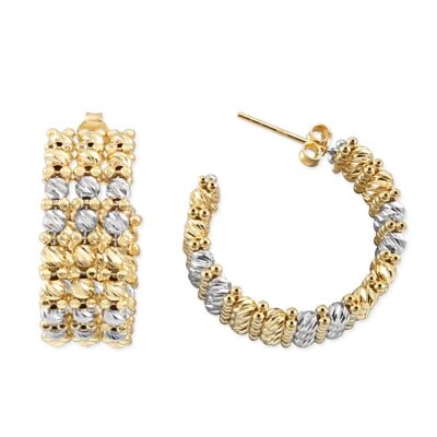 14 Ayar Altın Üç Sıra Dorika Halka Küpe - 1