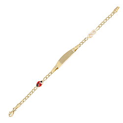 14 Ayar Altın Uğur Böceği Ve Sonsuzluk Model Gurme Zincir Çocuk Bilekliği - 3