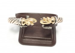 14K Gold Twisted Wire Bangle Bracelets - 7