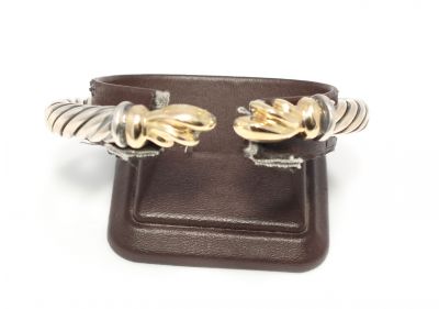 14K Gold Twisted Wire Bangle Bracelets - 7