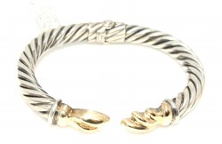 14K Gold Twisted Wire Bangle Bracelets - 8