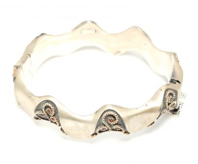 14 Ayar Altın ve Gümüş Es Bilezik - 6