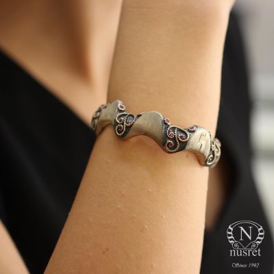 14 Ayar Altın ve Gümüş Es Bilezik - 1