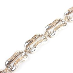 14 Ayar Altın ve Gümüş Kalın Bufalo Bilezik - 7