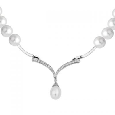 14K Gold Necklace with Pearl - 1