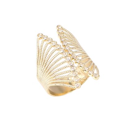 14 Ayar Altın Yelpaze Model Yüzük - 1