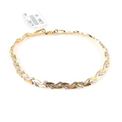 14 Ayar Altın Yeşil Ve Beyaz Renk Pres Bileklik - Nusrettaki