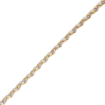 14 Ayar Altın Yeşil Ve Beyaz Renk Pres Bileklik - 3