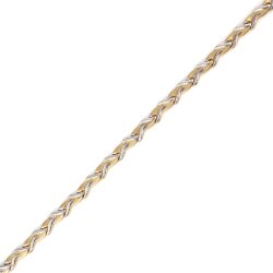 14 Ayar Altın Yeşil Ve Beyaz Renk Pres Bileklik - 3