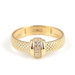 14 Ayar Altın Yılan Derisi Model Taşlı Yüzük - Nusrettaki (1)