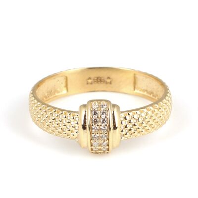 14 Ayar Altın Yılan Derisi Model Taşlı Yüzük - 2