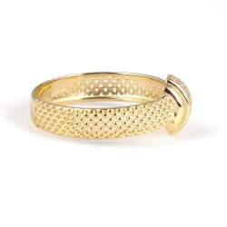 14 Ayar Altın Yılan Derisi Model Taşlı Yüzük - 5