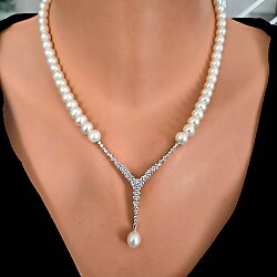 14 Ayar Altın Zarif İnci Kolye - Nusrettaki (1)