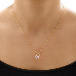 14K Gold Elegant Heart Necklace - Nusrettaki