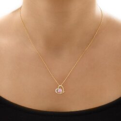 14K Gold Elegant Heart Necklace - Nusrettaki