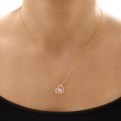 14K Gold Elegant Heart Necklace - 1