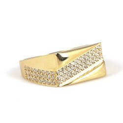 14 Ayar Altın Zirkon Taşlı Yüzük - 4