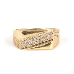 14 Ayar Altın Zirkon Taşlı Yüzük - Nusrettaki (1)