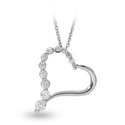 Nusrettaki - 14K White Gold 0,21 ct Diamond Heart Necklace