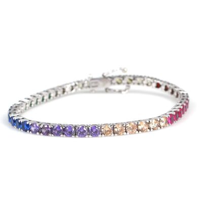 14 Ayar Beyaz Altın Karışık Taşlı Su Yolu Bileklik - 2