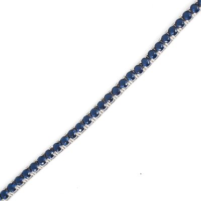 14 Ayar Beyaz Altın Safir Taşlı Su Yolu Bileklik - 3