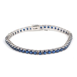 14 Ayar Beyaz Altın Safir Taşlı Su Yolu Bileklik - Nusrettaki (1)