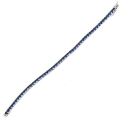 14 Ayar Beyaz Altın Safir Taşlı Su Yolu Bileklik - 4