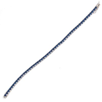 14 Ayar Beyaz Altın Safir Taşlı Su Yolu Bileklik - 4