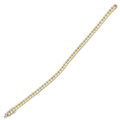 14 Ayar Beyaz Altın Sitrin Taşlı Su Yolu Bileklik - 2