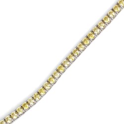 14 Ayar Beyaz Altın Sitrin Taşlı Su Yolu Bileklik - 3