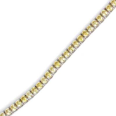 14 Ayar Beyaz Altın Sitrin Taşlı Su Yolu Bileklik - 3