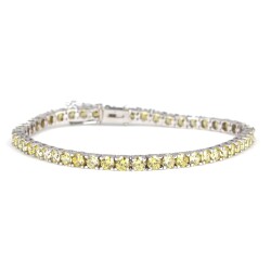 14 Ayar Beyaz Altın Sitrin Taşlı Su Yolu Bileklik - Nusrettaki