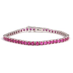 14 Ayar Beyaz Altın Yakut Taşlı Su Yolu Bileklik - Nusrettaki (1)