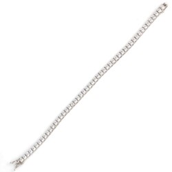 14 Ayar Beyaz Altın Zirkon Taşlı Su Yolu Bileklik - Nusrettaki (1)