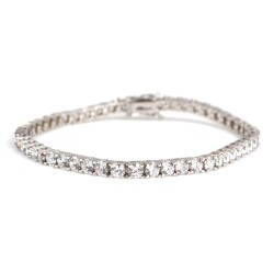 14 Ayar Beyaz Altın Zirkon Taşlı Su Yolu Bileklik - Nusrettaki