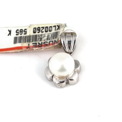 14K Gold Flowers & Pearl Necklace - 1