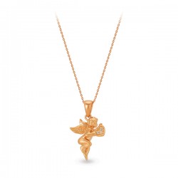 14K Gold 0,01 ct Diamond Eros Necklace - Nusrettaki