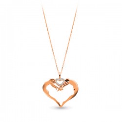 Nusrettaki - 14K Gold 0,06 ct Diamond Love Necklace