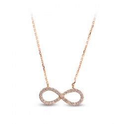 Nusrettaki - 14K Gold 0,20 ct Diamond Infinity Necklace