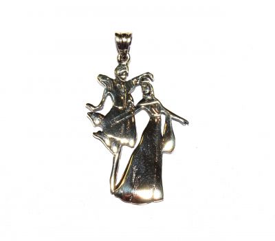 14K Gold Caucasian Dancers Pendant - 1