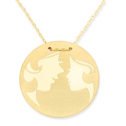14 Carat Gold Plate Mother Necklace - Nusrettaki