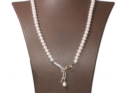 14K Gold Infinity Jewelry Set with Pearl - 3