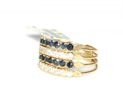 14K Gold 4 Wires Ring With Cz - 7