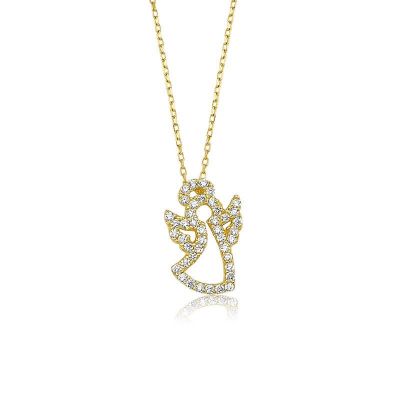 14K Gold Angel Design Necklace - 1