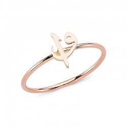 14K Gold Arabic Elif and Vav Script Ring – Elegant Symbolic Jewelry - Nusrettaki